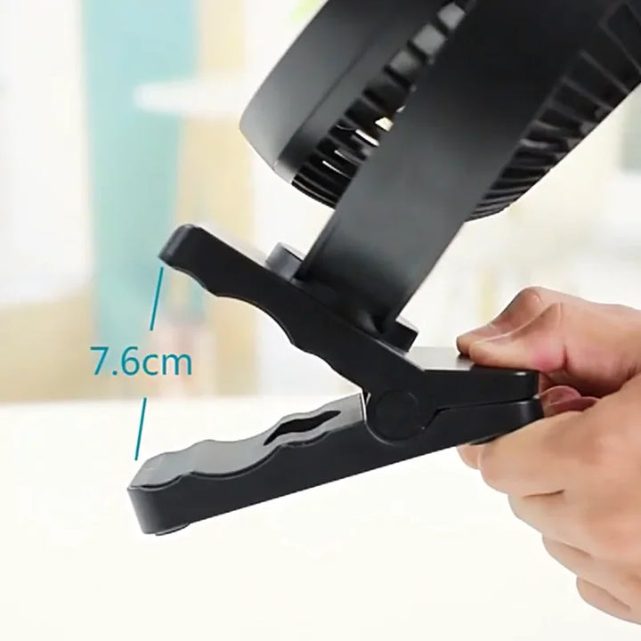 Portable USB Rechargeable Fan with 10000mAh Battery & Clip – Zephyr