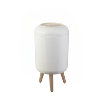Wooden High Foot Trash Can with Press Cover – EcoBin