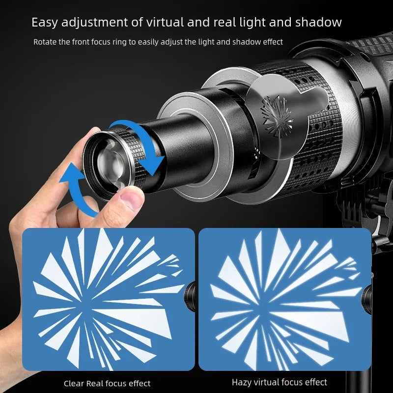 Optical Spotlight Conical Lens Kit with 35 Gobos & Bowens Mount – Lumina