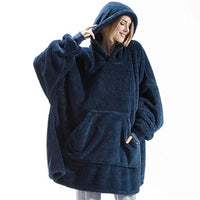 Oversized flannel blanket hoodie for men & women – FleeceHaven