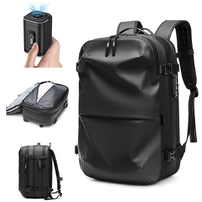Expandable Waterproof Laptop & Vacuum Compression Travel Backpack
