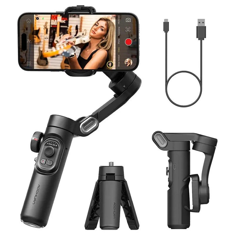 3-Axis Smartphone Gimbal Stabiliser with AI Tracking & Face Detection – Alvion
