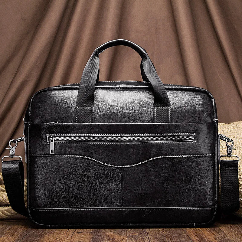 Genuine Leather Business Laptop Shoulder Bag
