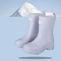 Ladies' Chelsea waterproof ankle boots with block heel & patterned sole – Saphira