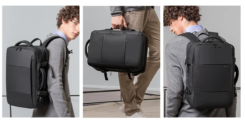 Large-Capacity Waterproof Business & Travel Backpack with USB Charging