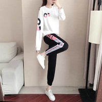 Ladies' tracksuit two-piece set with sweater and trousers – Leona