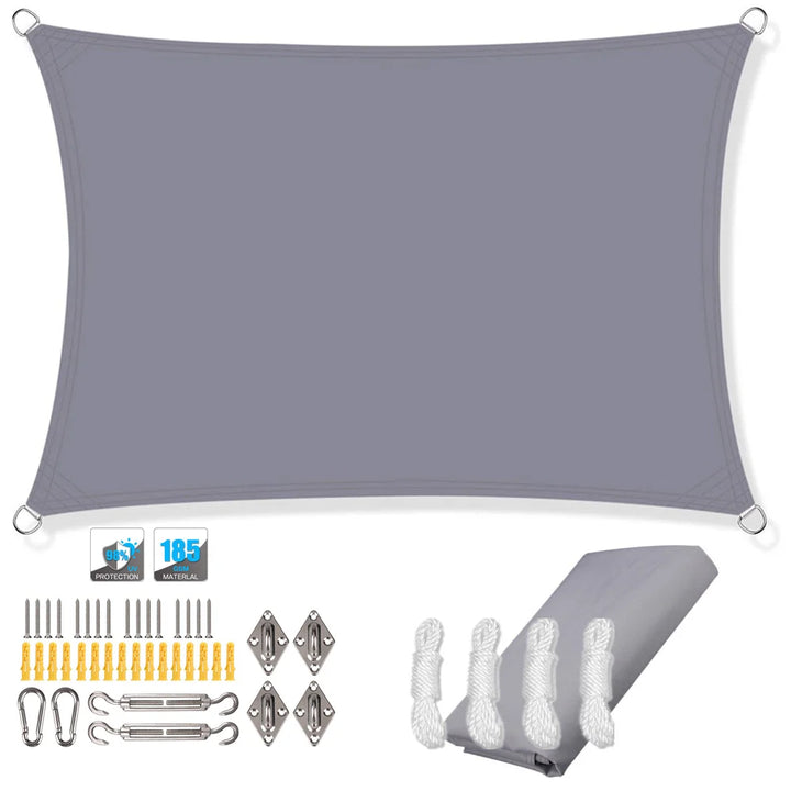 Waterproof Rectangular Sun Shade Sail with UV Protection & Mounting Kits – ShadeGuard