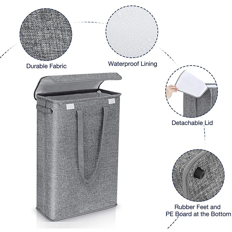45L Slim Laundry Basket with Lid – Neris