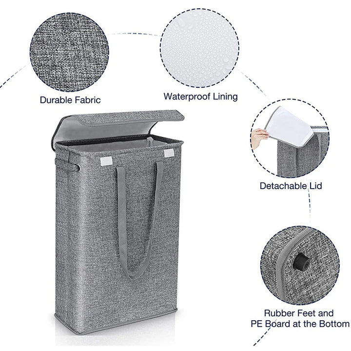 45L Slim Laundry Basket with Lid – Neris