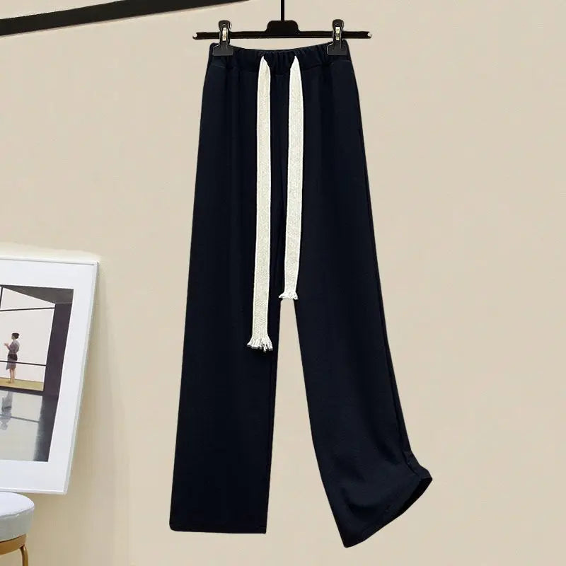 Two-piece women's set with a sweater and wide trousers style – Valeria