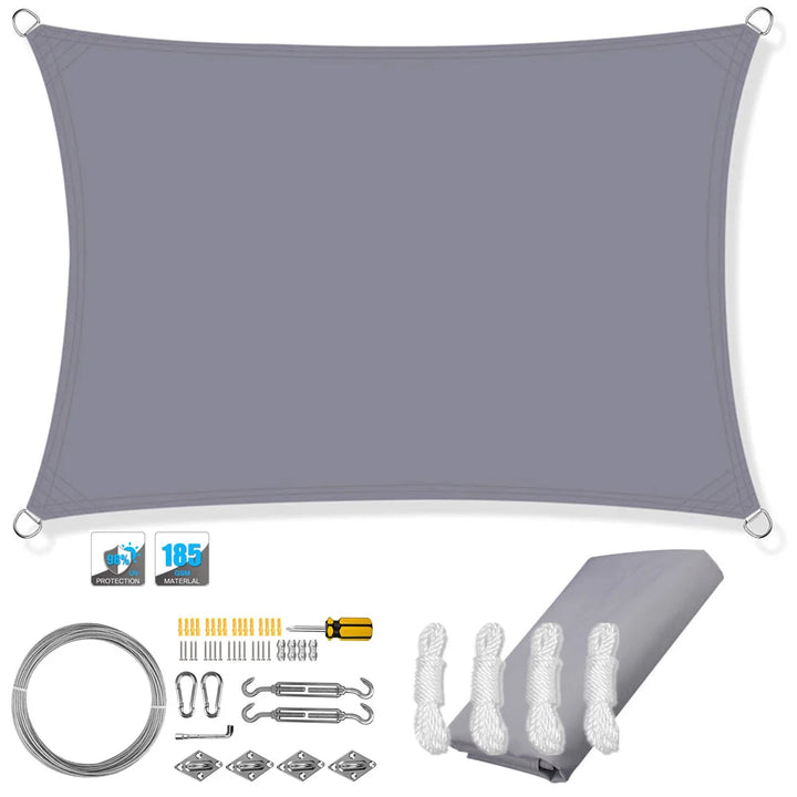Waterproof Rectangular Sun Shade Sail with UV Protection & Mounting Kits – ShadeGuard