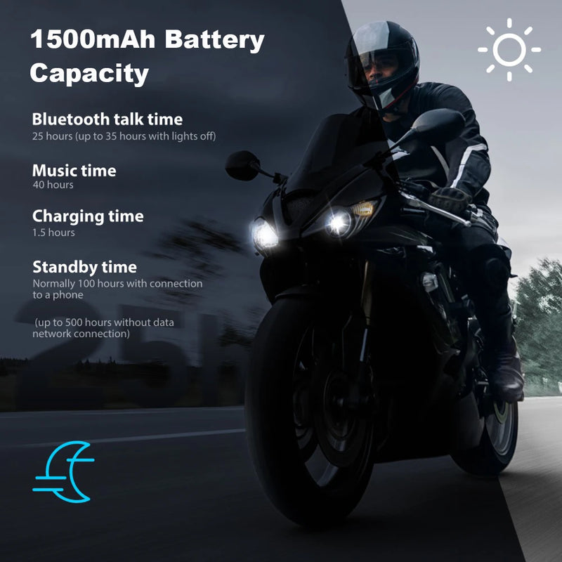 Bluetooth Motorcycle Intercom 10 Riders & IP67 Waterproof – RideSync