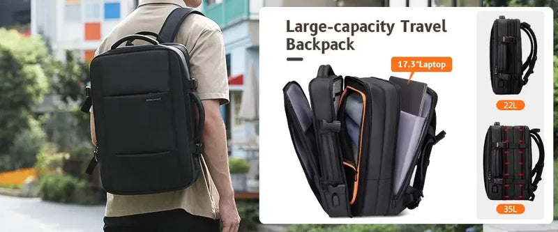 High-Capacity Waterproof Laptop & Travel Backpack with USB Charging