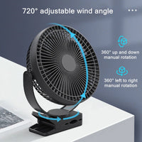Portable USB Rechargeable Fan with 10000mAh Battery & Clip – Zephyr