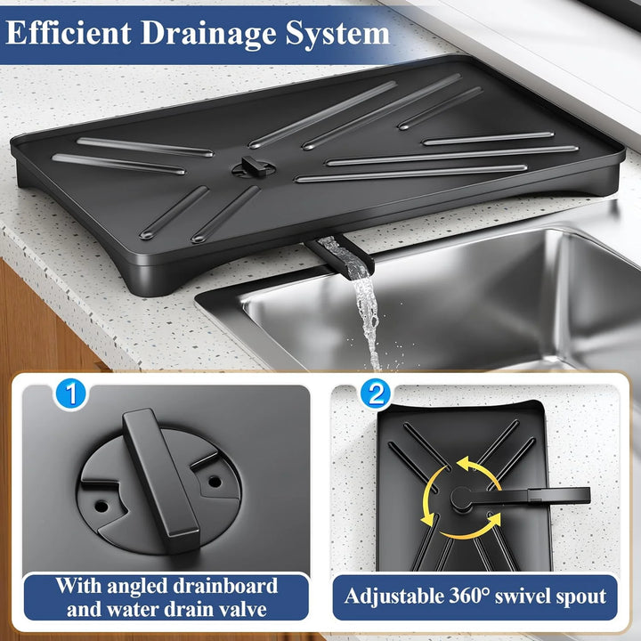 Dish Drying Rack with Drainboard & Large Cutlery Holder – Nova