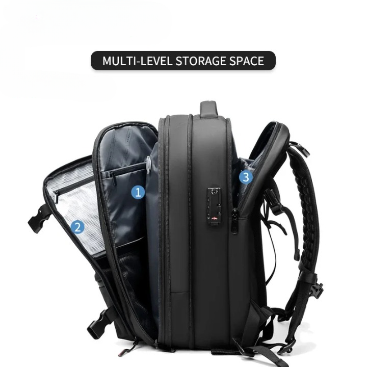 Expandable Waterproof Laptop & Vacuum Compression Travel Backpack
