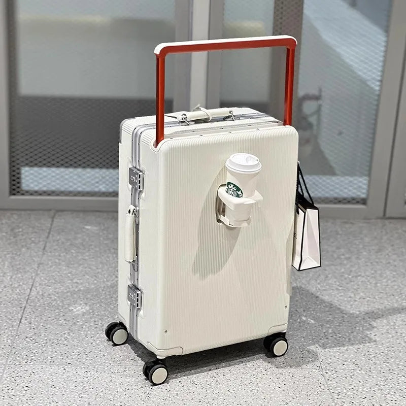 Wide-Handle Aluminium Frame PC Luggage – Lightweight & Durable Travel Case