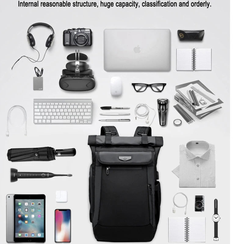 Large-Capacity Waterproof Laptop & Travel Backpack for Men
