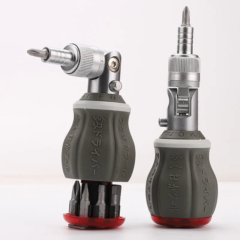 8-in-1 Multifunction Ratchet Screwdriver with Adjustable Angle – FlexiGrip