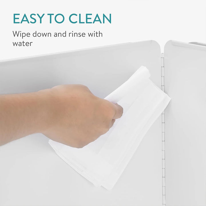 Foldable Stainless Steel Grease Splash Guard 2-Sided Oil Protector – CookShield