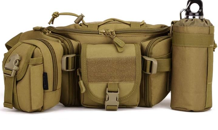 Waterproof Tactical Waist Pack with Molle System and Multi-Pockets