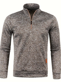Men's pullover with neck zip for autumn & winter - Matteo