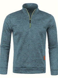 Men's pullover with neck zip for autumn & winter - Matteo