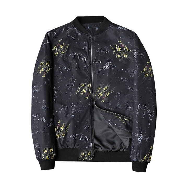 Abstract Printed Men's Bomber Jacket - Enzo-Black Gold-S-State of Style