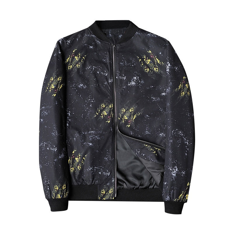 Abstract Printed Men's Bomber Jacket - Enzo-Black Gold-S-State of Style