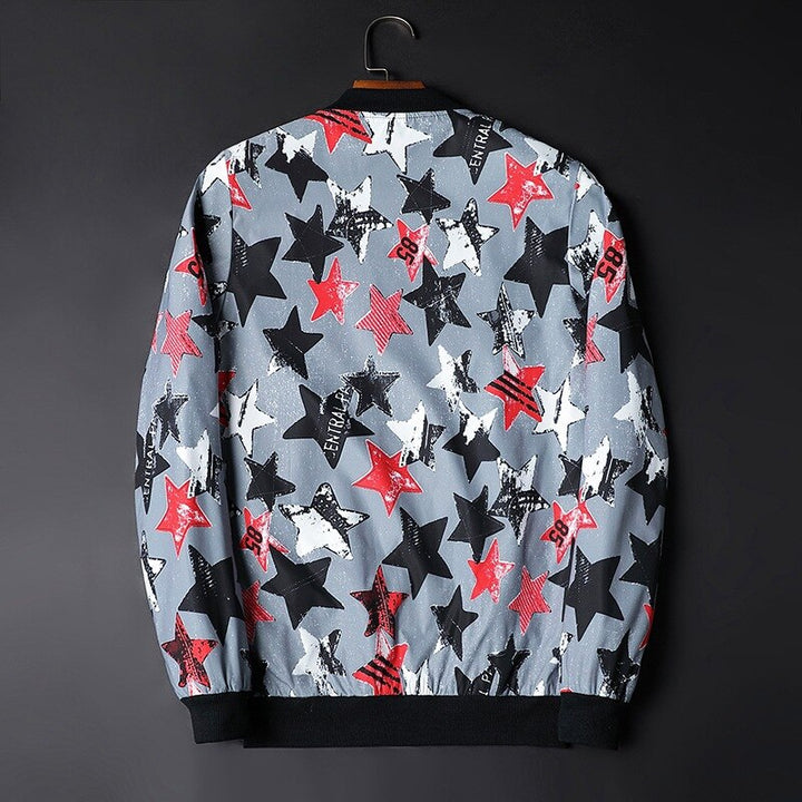 Abstract Printed Men's Bomber Jacket - Enzo-Black White-S-State of Style