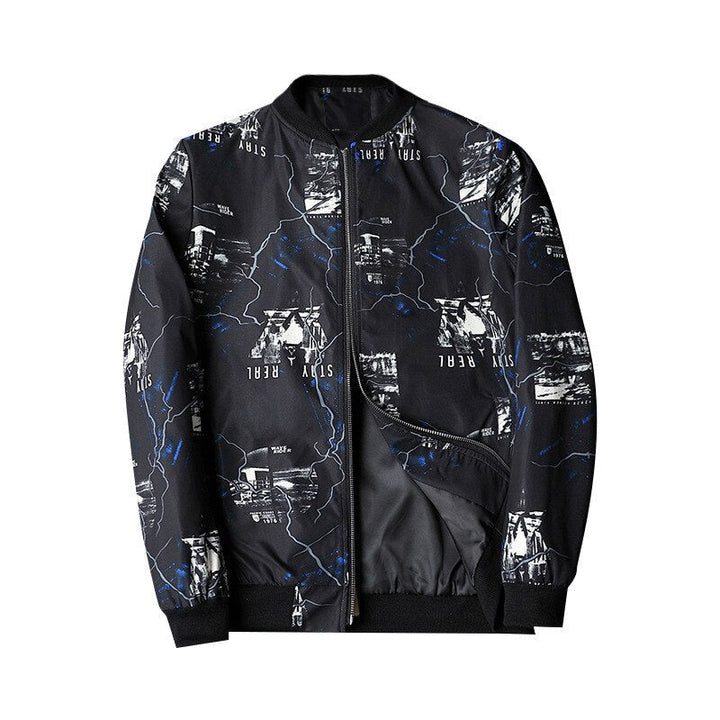 Abstract Printed Men's Bomber Jacket - Enzo-Black White-S-State of Style