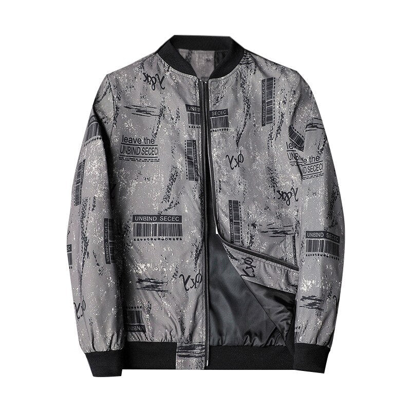 Abstract Printed Men's Bomber Jacket - Enzo-Gray-S-State of Style