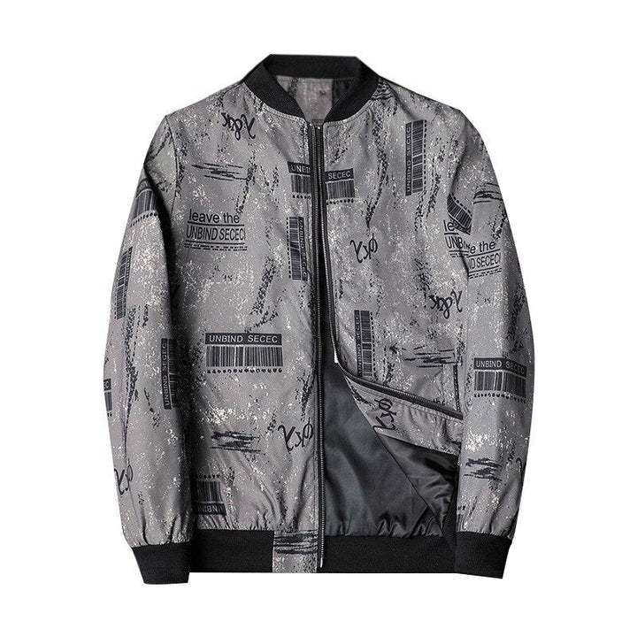 Abstract Printed Men's Bomber Jacket - Enzo-Gray-S-State of Style
