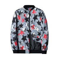 Abstract Printed Men's Bomber Jacket - Enzo-Gray Star-S-State of Style