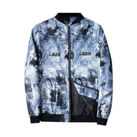 Abstract Printed Men's Bomber Jacket - Enzo-Light blue-S-State of Style