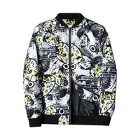 Abstract Printed Men's Bomber Jacket - Enzo-White-S-State of Style