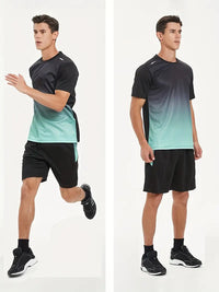 ActiveMax 2-Piece Sports Set for Men-Black-green-M-State of Style