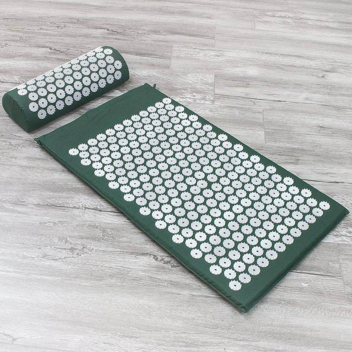Acupressure Yoga Mat & Pillow Set – RelaxMat-Dark Green-State of Style