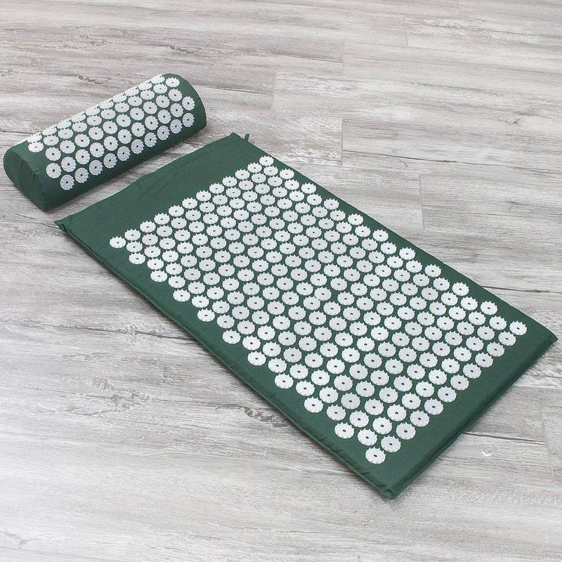 Acupressure Yoga Mat & Pillow Set – RelaxMat-Dark Green-State of Style
