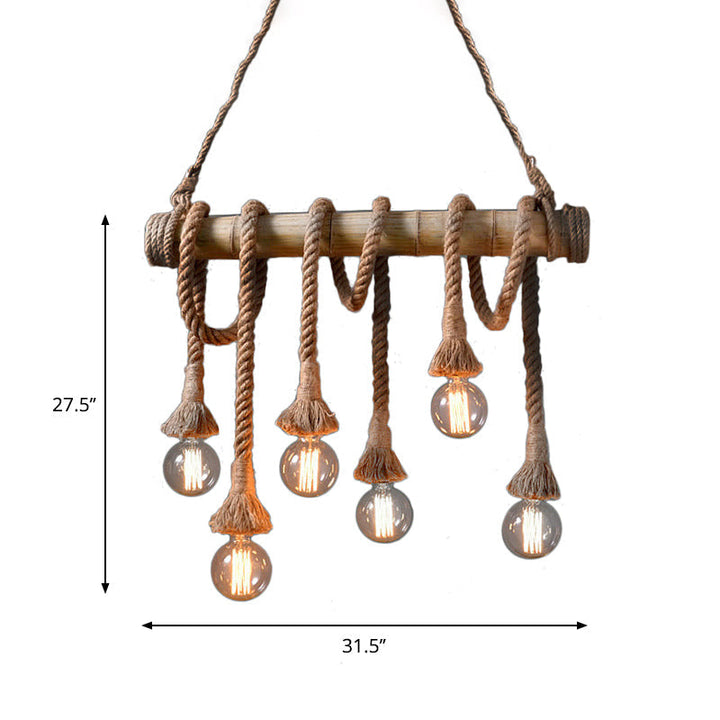 Adjustable Bamboo Pendant Lamp with Industrial Rope Design - EcoChic-3-B-State of Style