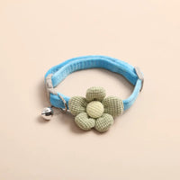Adjustable Cat Collar with Flower - FlowerCharm-Blue-State of Style