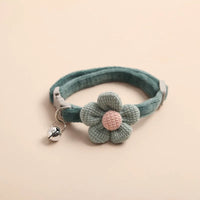 Adjustable Cat Collar with Flower - FlowerCharm-Green-State of Style