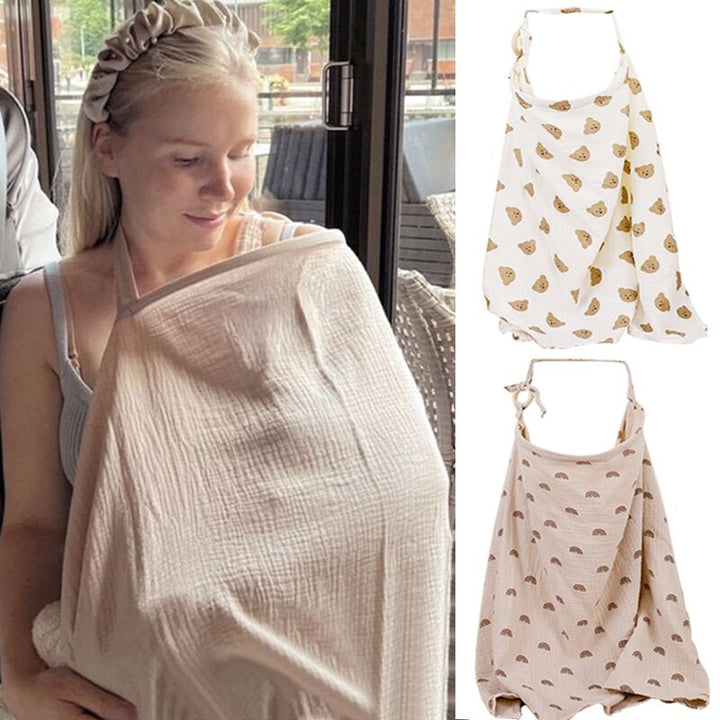 Adjustable Cotton Nursing Cover for Privacy-Khaki-State of Style
