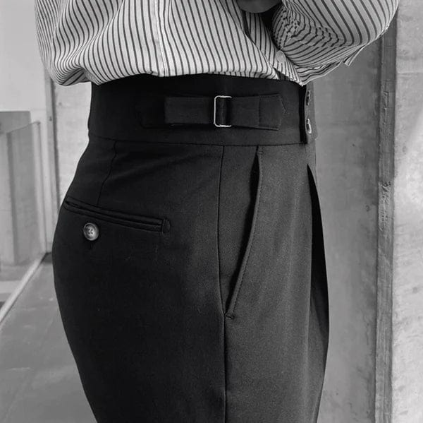 Adjustable Smart Men's Trousers - Oliver-Black-28-State of Style