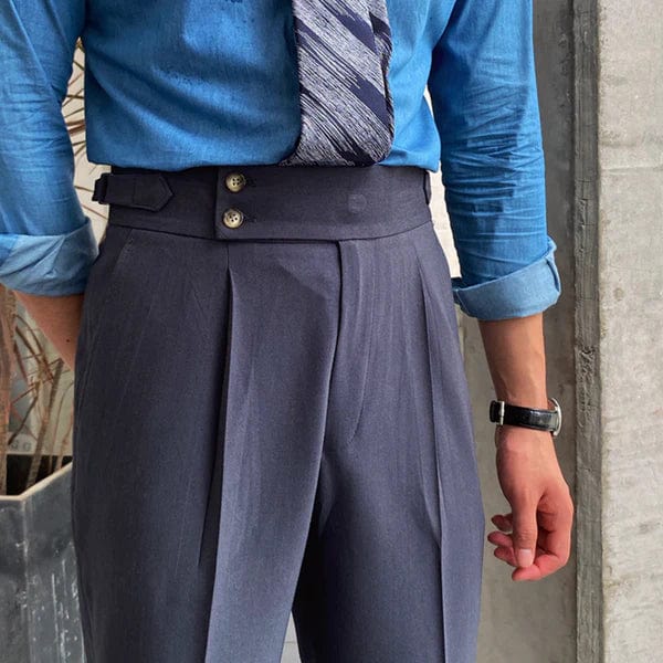 Adjustable Smart Men's Trousers - Oliver-Black-28-State of Style