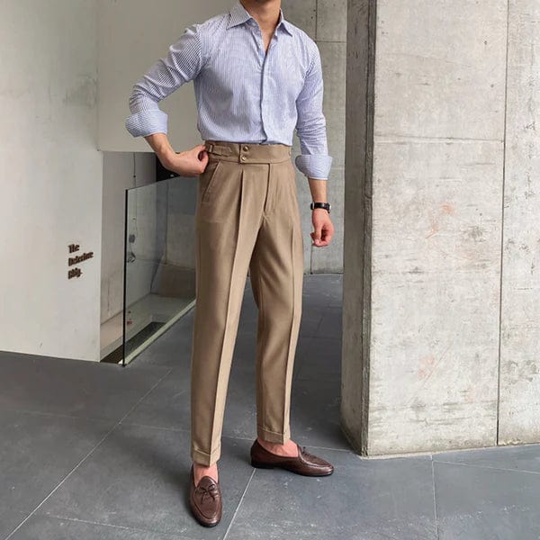 Adjustable Smart Men's Trousers - Oliver-Coffee-28-State of Style