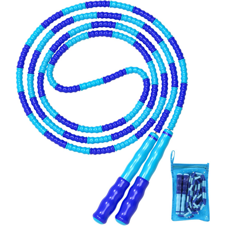 Adjustable Tangle-Free Beaded Jump Rope for Fitness-Blue-State of Style