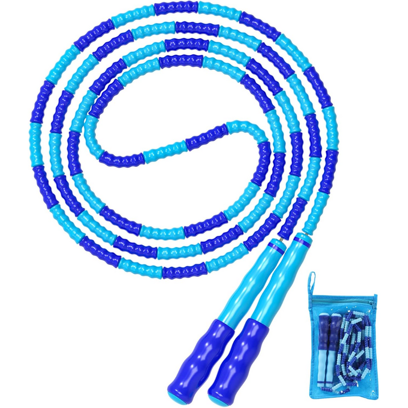 Adjustable Tangle-Free Beaded Jump Rope for Fitness-Blue-State of Style