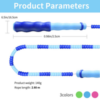 Adjustable Tangle-Free Beaded Jump Rope for Fitness-Blue-State of Style