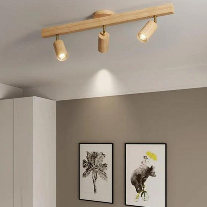 Adjustable Wooden Ceiling Spotlight - EcoLux-White Oak-1-Warm Wit-State of Style